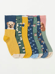 Multi 7 Pairs of Dog Socks