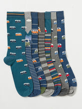 Multi Campervan 7 Pack Men's Socks