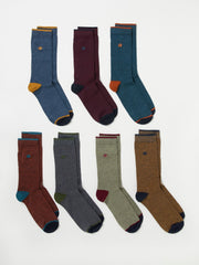 Multi 7 Pairs of Plain Socks