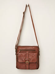 Chestnut Brown Leather Cross-Body Bag