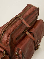 Chestnut Brown Leather Cross-Body Bag