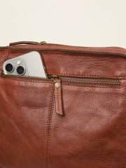 Chestnut Brown Leather Cross-Body Bag