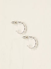 Silver Tone Shell Chain Hoop Earrings