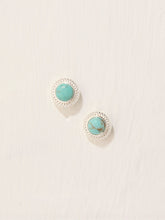 Silver Tone Stone Stud Earrings