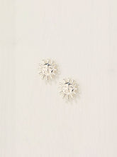 Silver Coloured Sun Stud Earrings