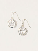 Silver Tone Hammered Circle Drop Earrings