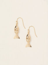 Gold Tone Fish Drop Earrings