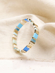 Blue Beaded Stretch Bracelet