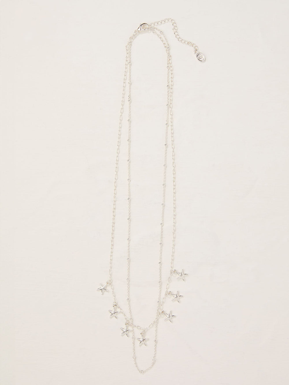 Silver Tone Starfish Layered Necklace