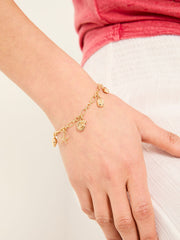 Gold Tone Shell Charm Bracelet