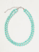 Turquoise Blue Double Layered Beaded Necklace