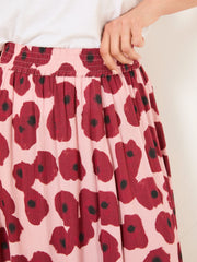 Millie Multi Poppies Midi Skirt