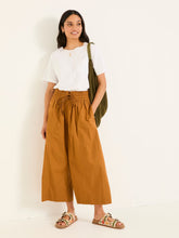 Aubrey Tan Brown Wide Leg Crop Trouser
