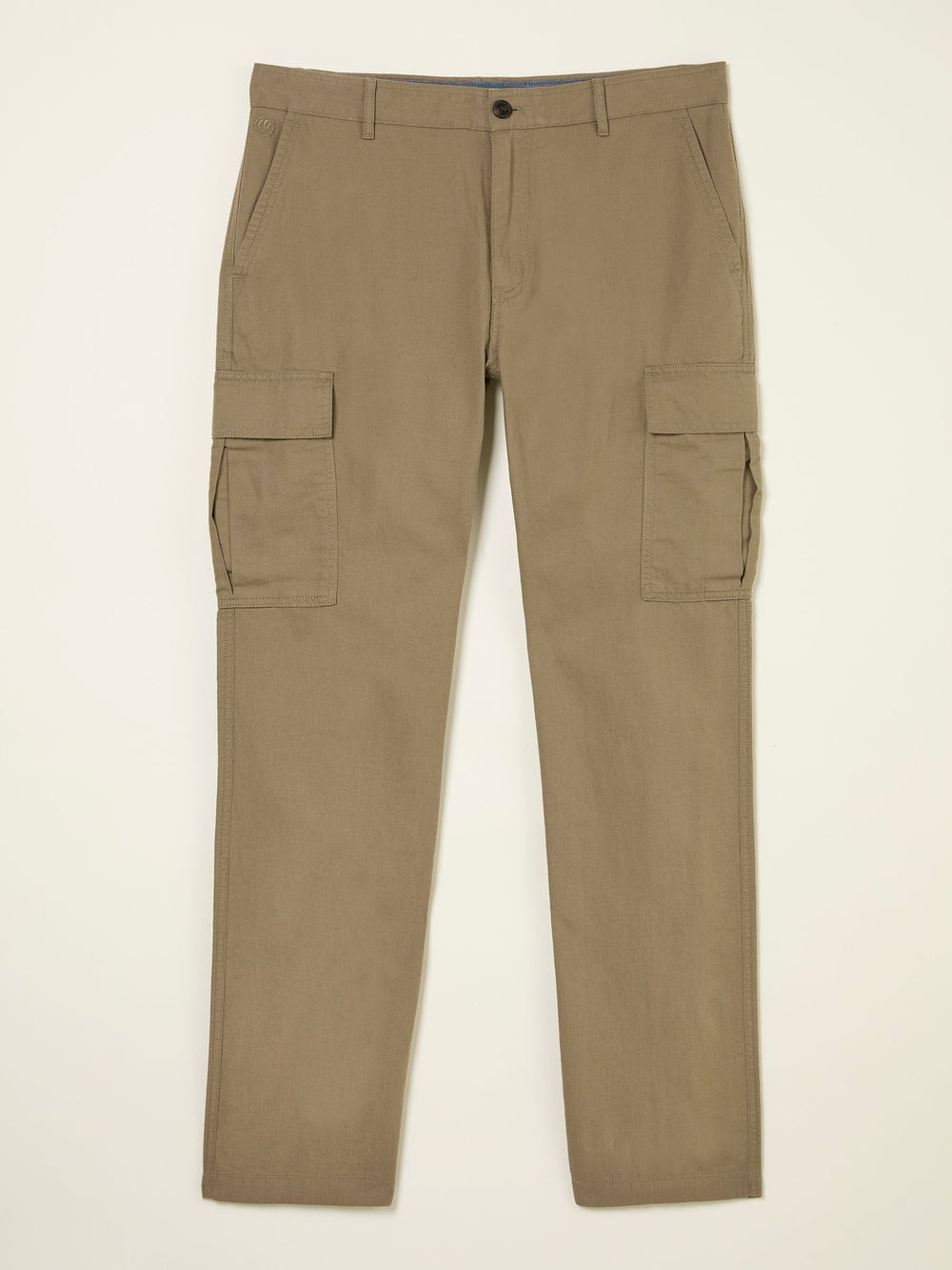Stone Cotton Linen Cargo Trousers