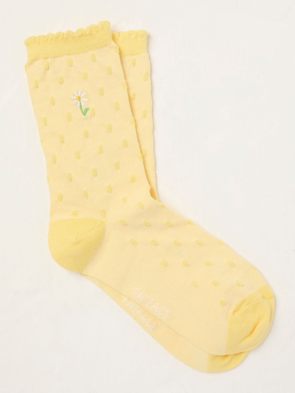Yellow Embroidered Socks