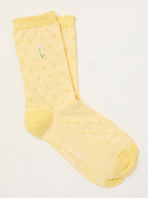 Yellow Embroidered Socks