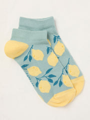 Green Lemon Trainer Socks
