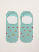 Green Floral Footsie Socks