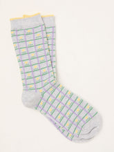 Grey Check Tulip Socks