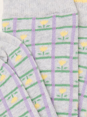 Grey Check Tulip Socks