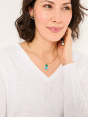 Iris White V-Neck Knitted Jumper