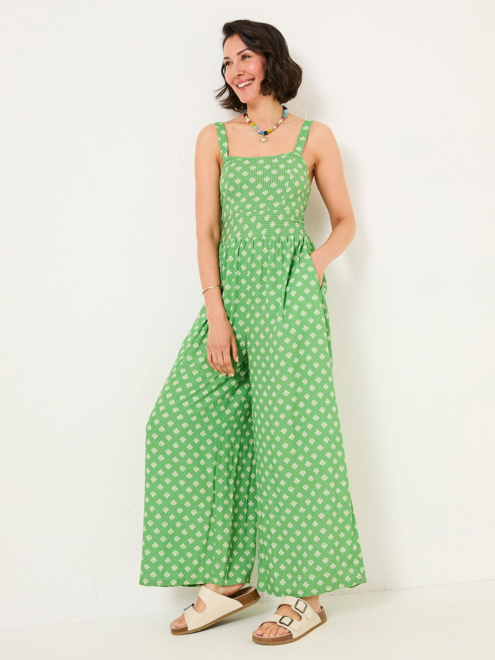 Ruby Mid Green Woodblock Ruby Jumpsuit