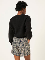 Anna Black Shibori Long Flippy Shorts