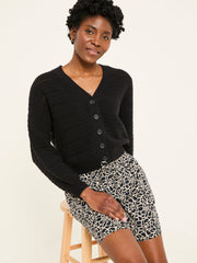 Anna Black Shibori Long Flippy Shorts