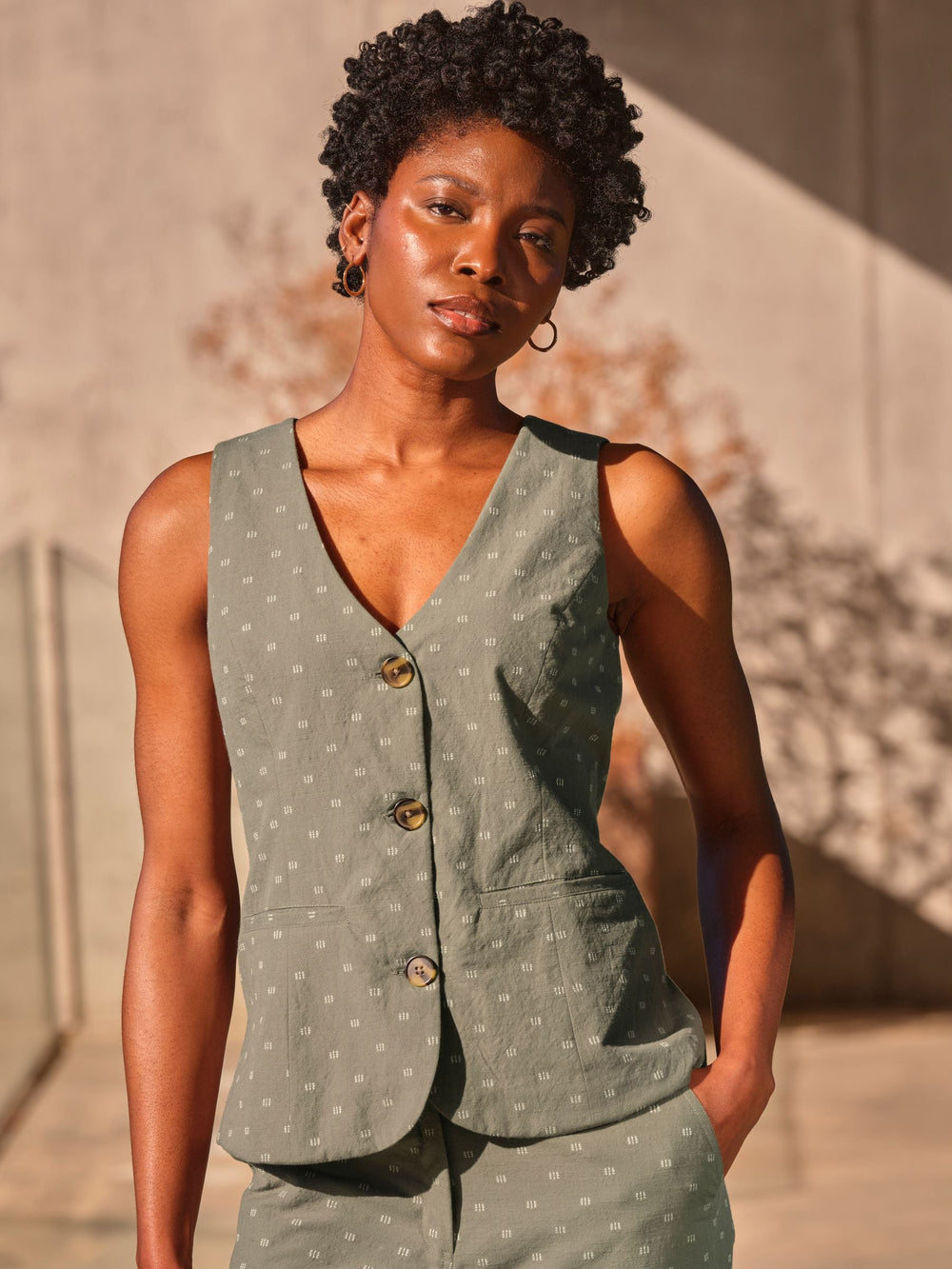 Florrie Light Green Florrie Embroidered Waistcoat