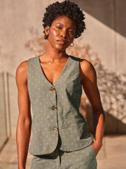 Florrie Light Green Florrie Embroidered Waistcoat