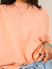 Lara Peach Pink Crew Sweatshirt