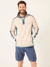 Natural 100% Cotton Airlie Panel Quarter Zip Sweat Top