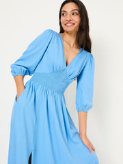 Bright Blue Rene Textured Midi Dress