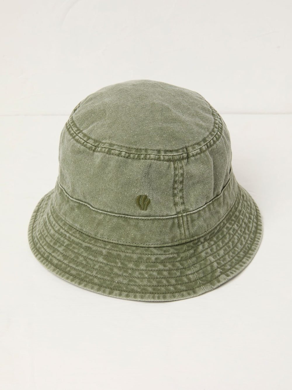 Khaki Green Washed Bucket 100% Cotton Hat