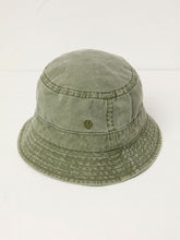 Khaki Green Washed Bucket 100% Cotton Hat