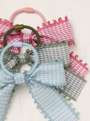 Multi Gingham Bow Hair Elastics 3 Pack
