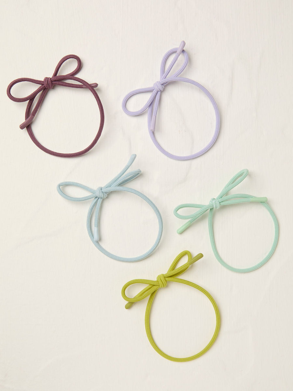 Green Bow Hair Elastics