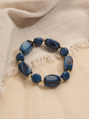 Blue Beaded Stretch Bracelet