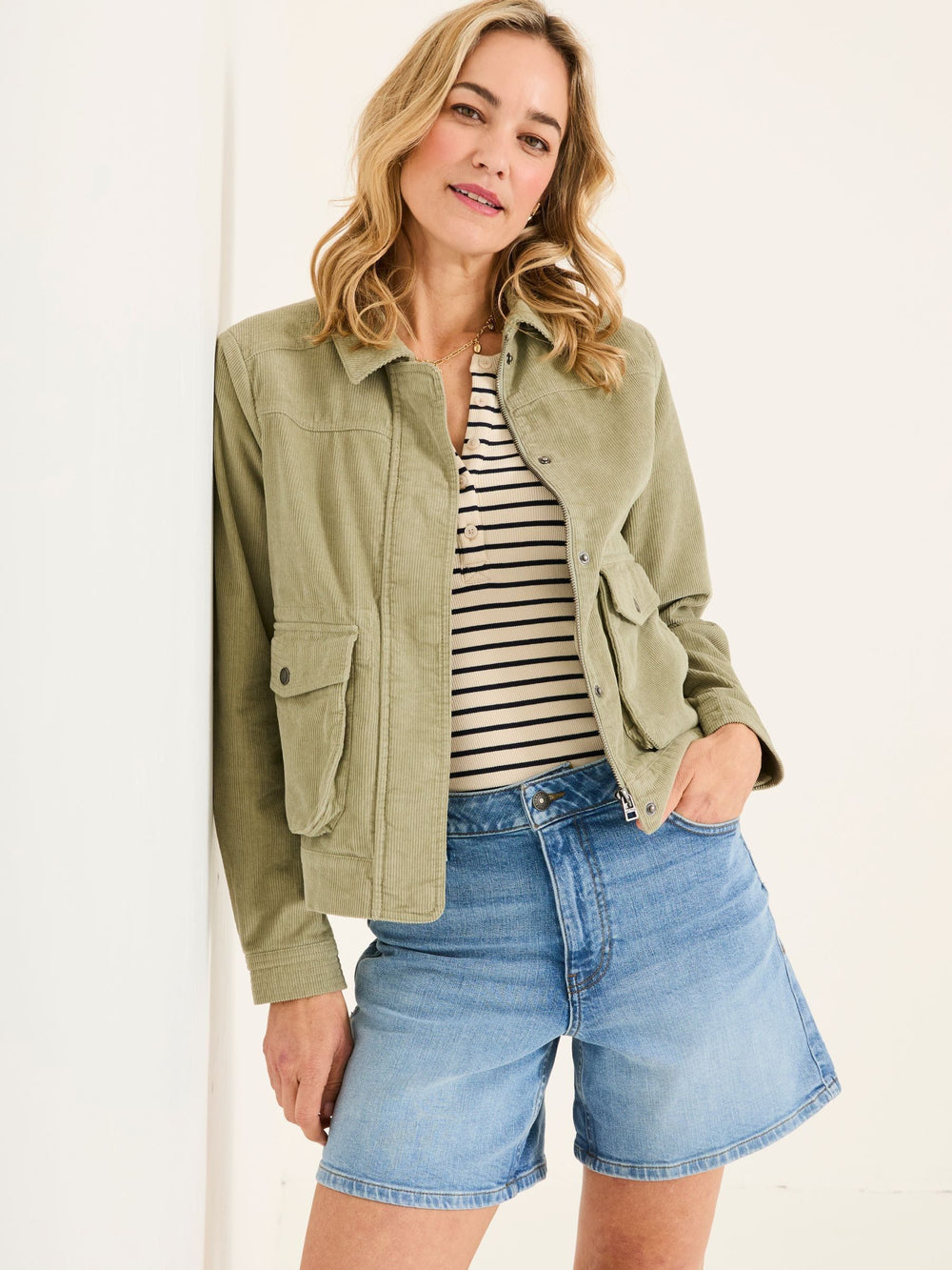 Sienna Dusky Green Cord Jacket