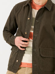 Khaki Green Washed Canvas Garment Dye Chore Jacket