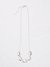 Silver Tone Oval Chunky Necklace