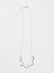 Silver Tone Oval Chunky Necklace