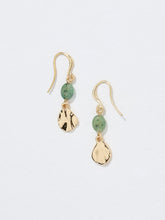 Gold Tone Stone Oval Drop Earrings