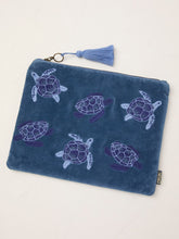 Blue Turtle Embroidered Pouch