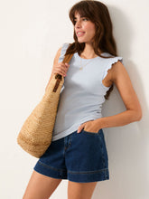 Light Blue Frill Sleeveless Top