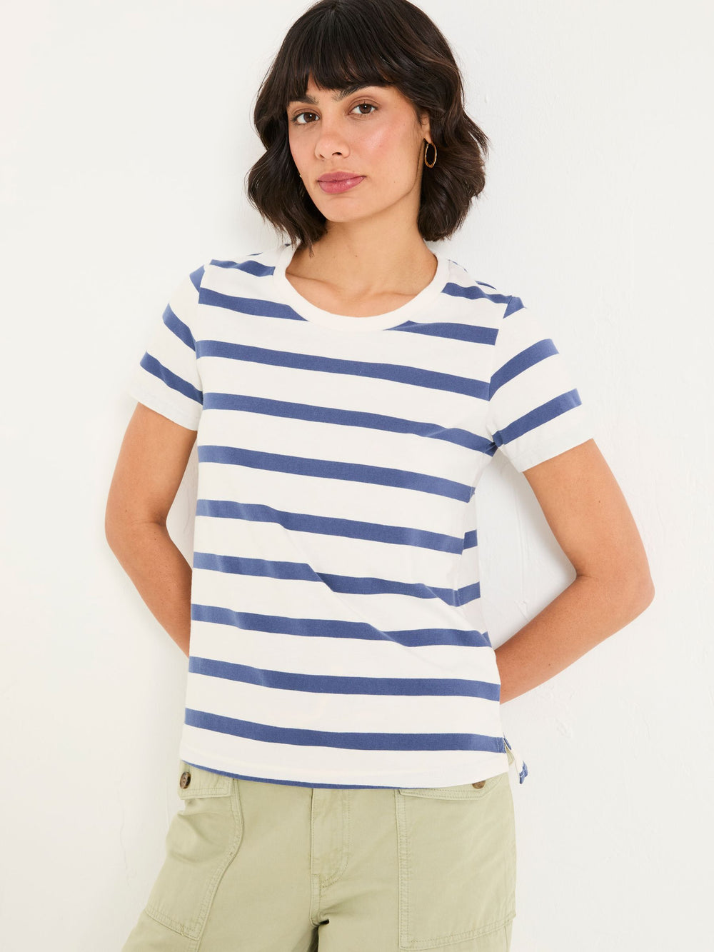 Natalie Ivory Short Sleeve Stripe T Shirt