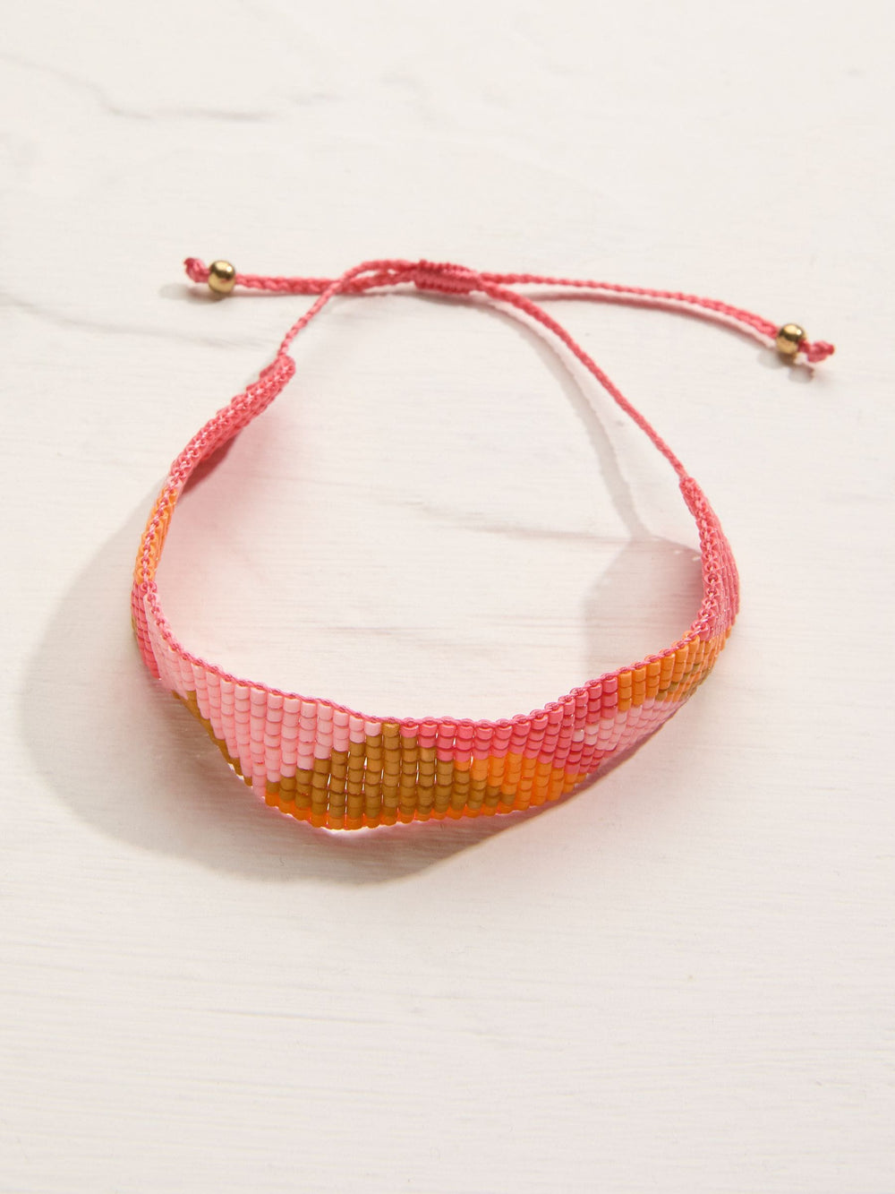 Orange Adjustable Woven Bracelet