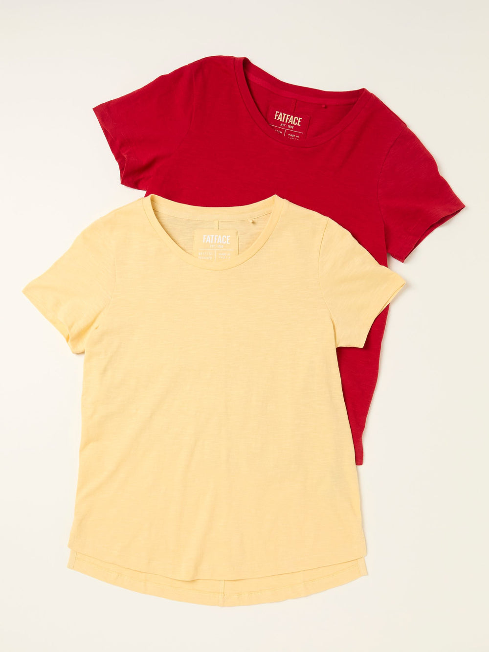 Natalie Red/Yellow 2 Pack Plain T Shirt