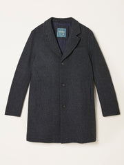 Tabor Dark Grey Single Breasted Wool Mix Topcoat