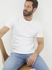 Lulworth White 100% Cotton Crew T-Shirt